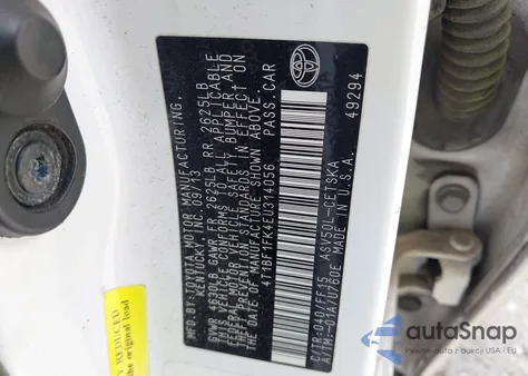 2014 Toyota Camry Se from USA, damaged, VIN 4T1BF1FK4EU314056